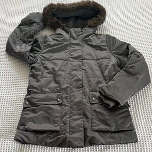 BANANA REPUBLIC Faux Fur Framed Hood Winter Coat EUC XS